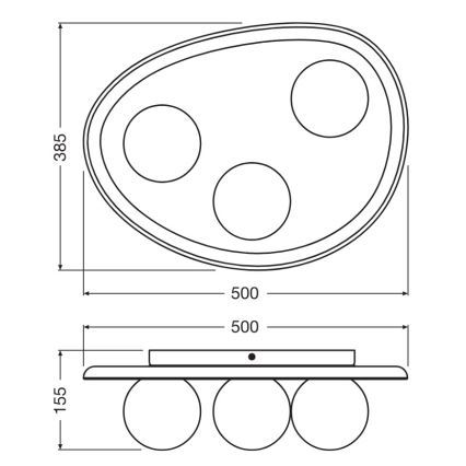 Osram - Loftlampe ACACIA NEST 3xG9/5W/230V akacietræ
