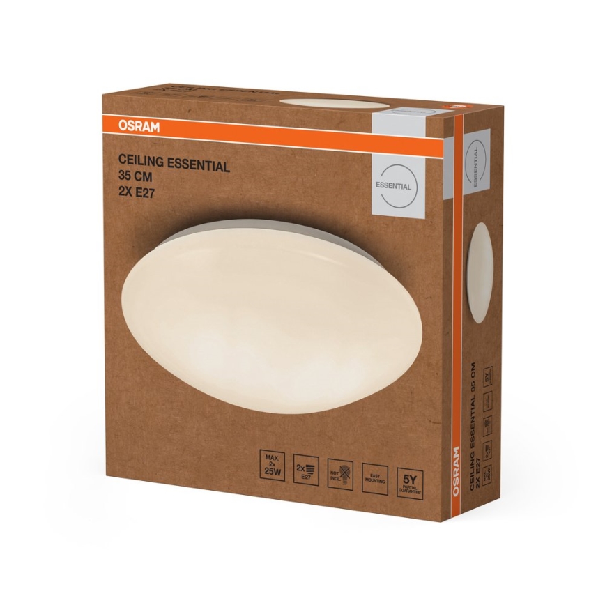Osram - Loftlampe CEILING ESSENTIAL 2xE27/25W/230V Ø 35 cm hvid