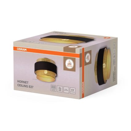 Osram - Loftlampe DECOR HORNET 1xE27/10W/230V Ø 30 cm sort/guld