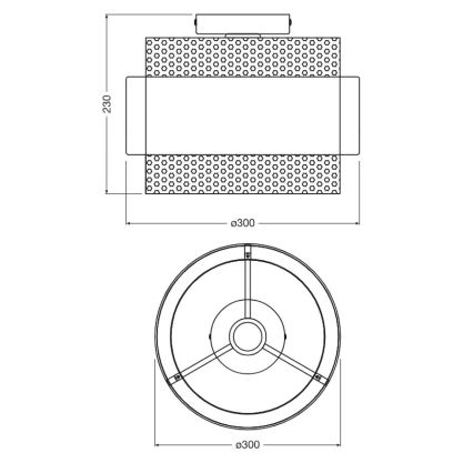 Osram - Loftlampe DECOR HORNET 1xE27/10W/230V Ø 30 cm sort/guld