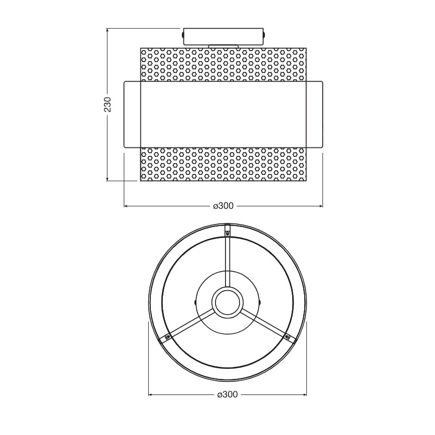 Osram - Loftlampe DECOR HORNET 1xE27/10W/230V Ø 30 cm sort/guld