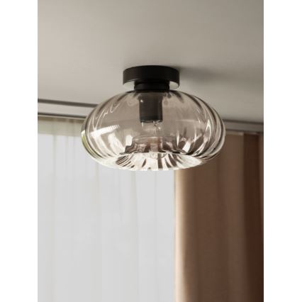 Osram - Loftlampe DECOR SMOKE 1xE27/12W/230V Ø 28 cm sort/røget grå