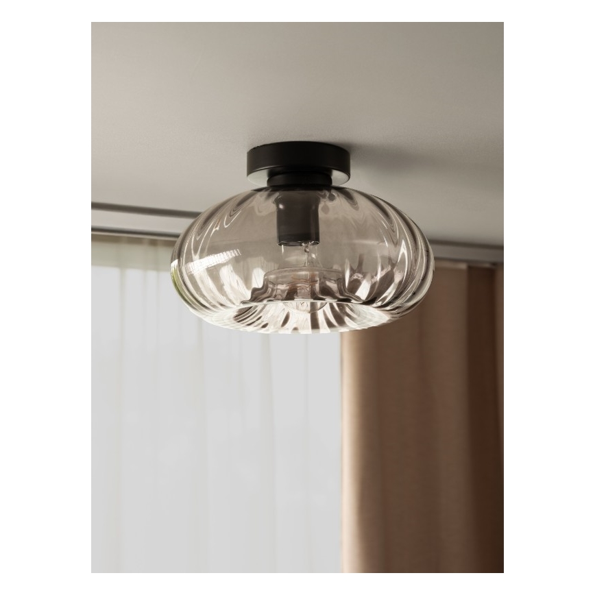 Osram - Loftlampe DECOR SMOKE 1xE27/12W/230V Ø 28 cm sort/røget grå