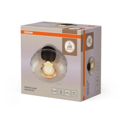 Osram - Loftlampe DECOR SMOKE 1xE27/12W/230V Ø 28 cm sort/røget grå