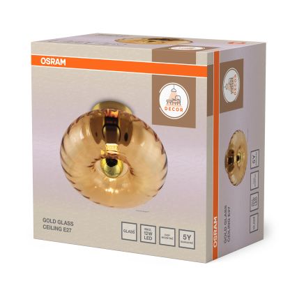 Osram - Loftlampe GOLD GLASS 1xE27/12W/230V Ø 28 cm guld/røget beige