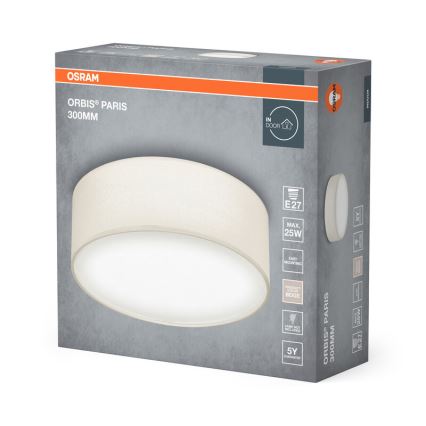 Osram - Loftlampe ORBIS PARIS 1xE27/25W/230V Ø 30 cm cremefarvet