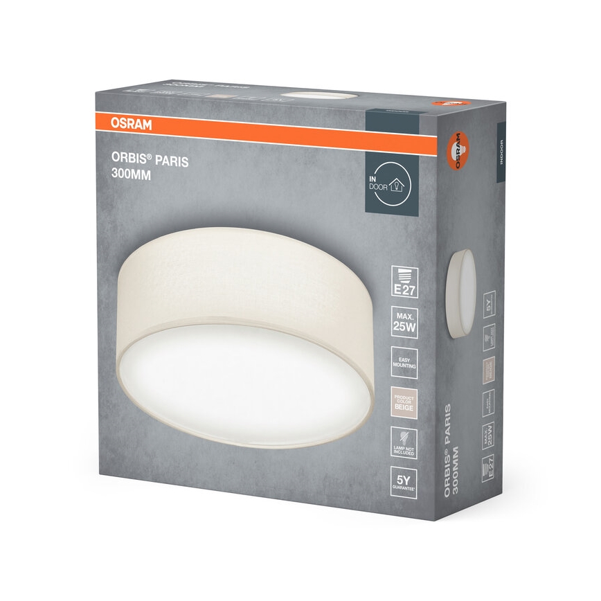 Osram - Loftlampe ORBIS PARIS 1xE27/25W/230V Ø 30 cm cremefarvet