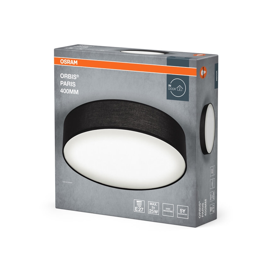 Osram - Loftlampe ORBIS PARIS 2xE27/25W/230V Ø 40 cm sort
