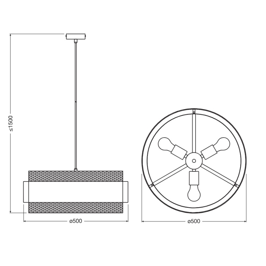 Osram - Loftpendel på kabel DECOR HORNET 3xE27/10W/230V Ø 50 cm sort/guld