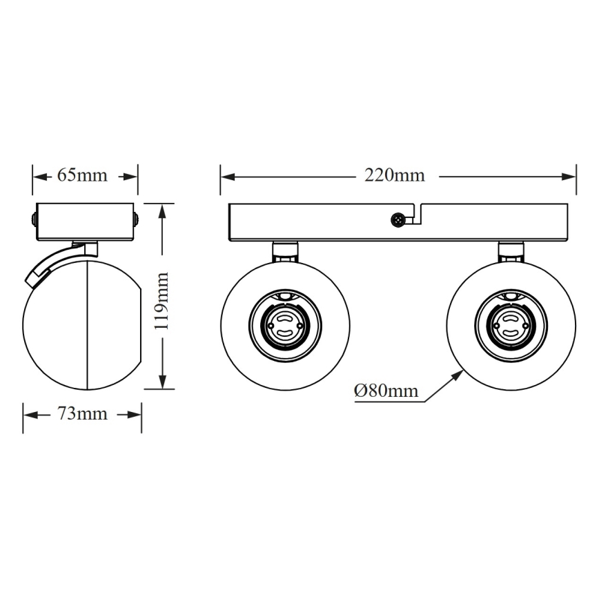 Osram - Loftspot SPOT SPHERAL 2xGU10/6W/230V sort
