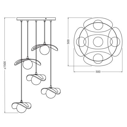 Osram - Lysekrone på kabel DECOR PEARL 5xG9/5W/230V beige