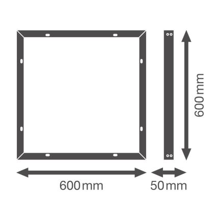 Osram - Metalramme til montering af LED-paneler ESSENTIAL 60x60 cm hvid