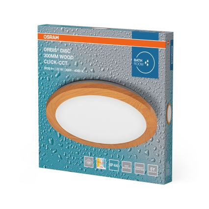 Osram - LED badeværelsesloftlampe ORBIS DISC LED/22W/230V 3000/4000K Ø 30 cm IP44 brun