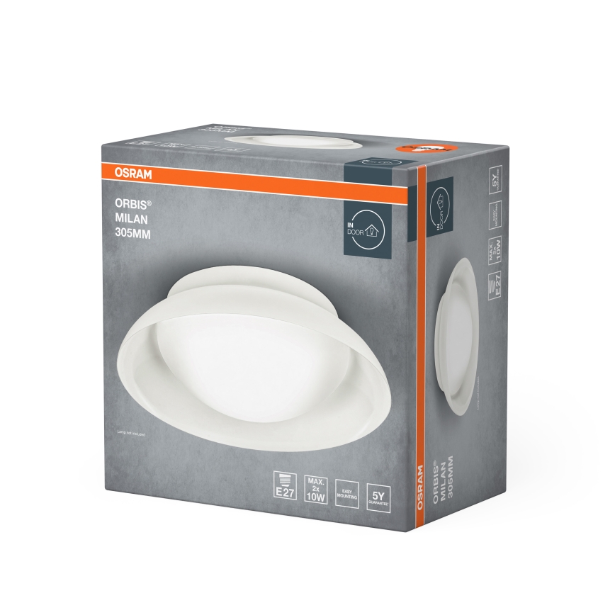 Osram - ORBIS MILAN loftlampe, 2x E27/10W/230V, Ø 30,5 cm, brun