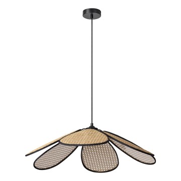 Osram - Pendel med kabel DECOR RATTAN 1xE27/15W/230V Ø 69 cm beige/sort