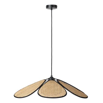 Osram - Pendel med kabel DECOR RATTAN 1xE27/15W/230V Ø 69 cm beige/sort