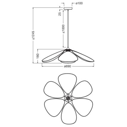 Osram - Pendel med kabel DECOR RATTAN 1xE27/15W/230V Ø 69 cm beige/sort