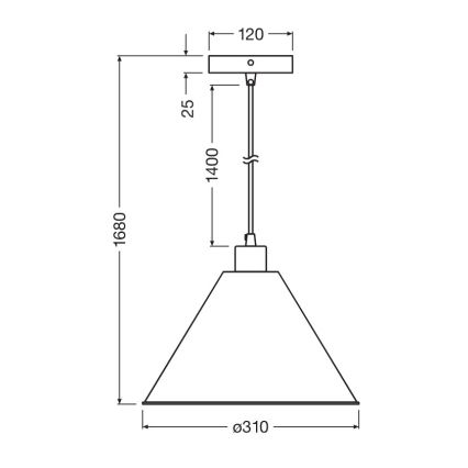 Osram - Pendel med kabel PULP 1xE27/9W/230V Ø 31 cm