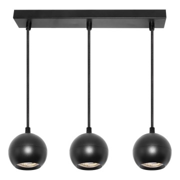 Osram - Pendel med kabel SPOT SPHERAL 3xGU10/6W/230V sort