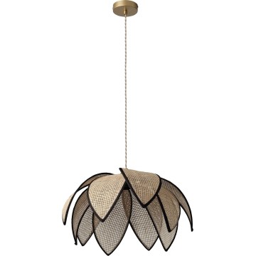 Osram - Pendel med ledning DECOR RATTAN 1xE27/15W/230V Ø 48 cm beige/sort