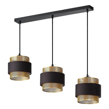 Osram - Pendel med wireophæng DECOR HORNET 3xE27/10W/230V sort/guld