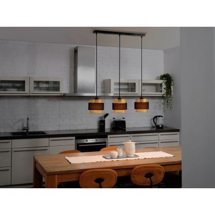 Osram - Pendel med wireophæng DECOR HORNET 3xE27/10W/230V sort/guld