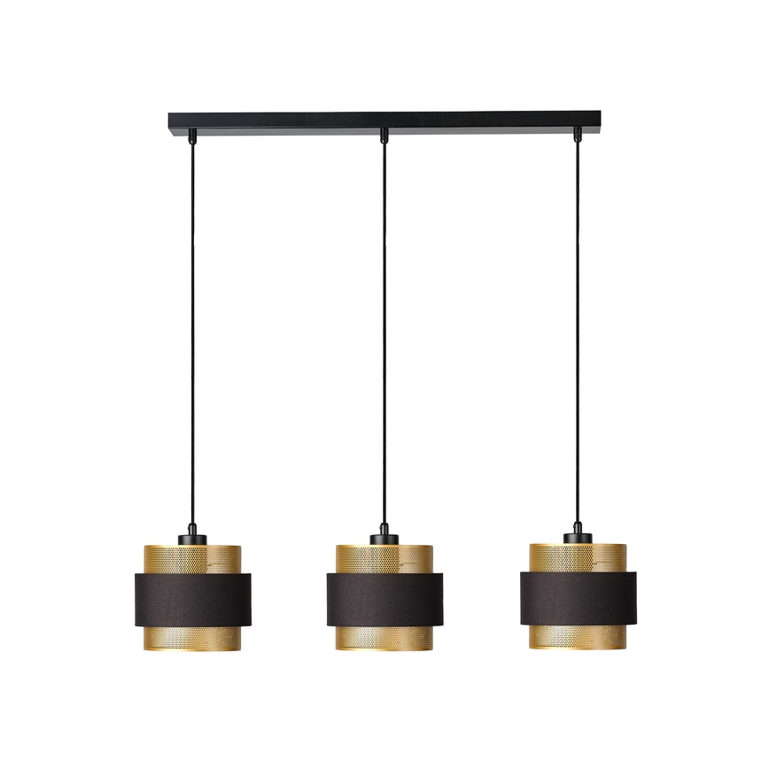Osram - Pendel med wireophæng DECOR HORNET 3xE27/10W/230V sort/guld