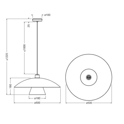 Osram - Pendel på kabel DECOR FLYING MUSHROOM 1xE27/25W/230V Ø 50 cm blå
