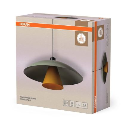 Osram - Pendel på kabel DECOR FLYING MUSHROOM 1xE27/25W/230V Ø 50 cm grøn