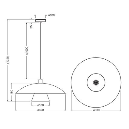 Osram - Pendel på kabel DECOR FLYING MUSHROOM 1xE27/25W/230V Ø 50 cm grøn