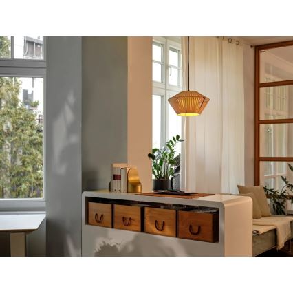 Osram - Pendel på kabel DECOR STRIPES 1xE27/10W/230V Ø 30,5 cm beige