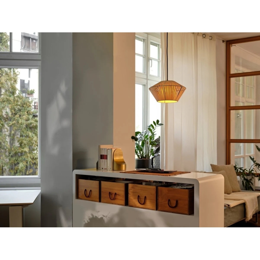 Osram - Pendel på kabel DECOR STRIPES 1xE27/10W/230V Ø 30,5 cm beige