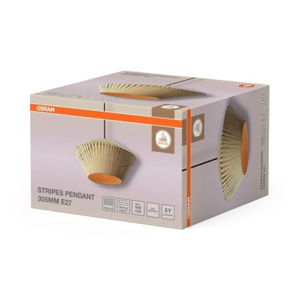 Osram - Pendel på kabel DECOR STRIPES 1xE27/10W/230V Ø 30,5 cm beige