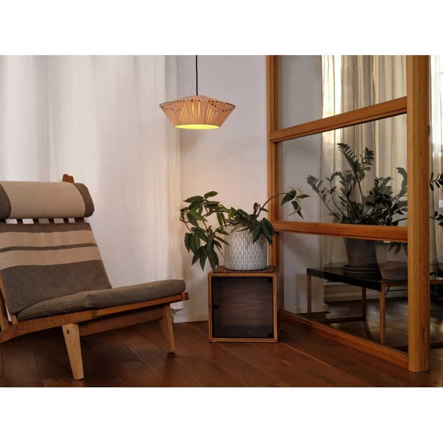 Osram - Pendel på kabel DECOR STRIPES 1xE27/10W/230V Ø 40,5 cm beige