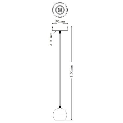 Osram - Pendel på kabel SPOT SPHERAL 1x GU10/6W/230V, sort