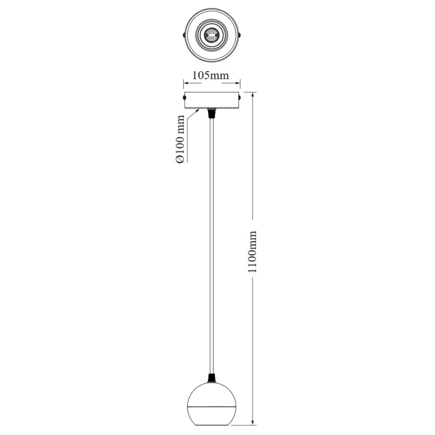 Osram - Pendel på kabel SPOT SPHERAL 1x GU10/6W/230V, sort