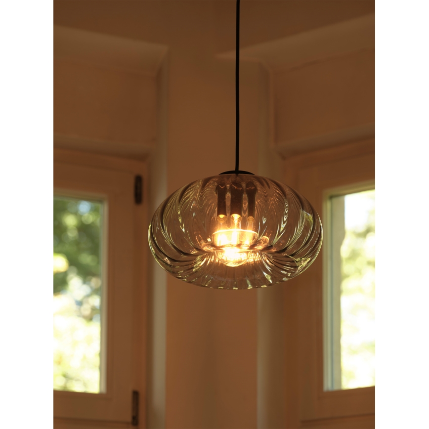Osram - Pendel på ledning DECOR SMOKE 1xE27/12W/230V Ø 28 cm sort/røggrå