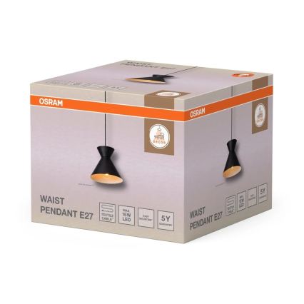 Osram - Pendel på ledning DECOR WAIST 1xE27/40W/230V sort