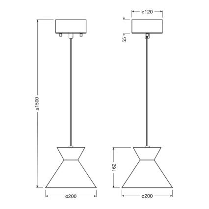 Osram - Pendel på ledning DECOR WAIST 1xE27/40W/230V sort