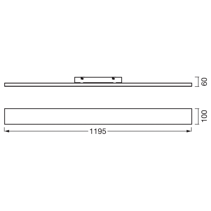 Osram - PLANON overflademonteret LED-panel 30W/230V 3000K 10x120 cm hvid