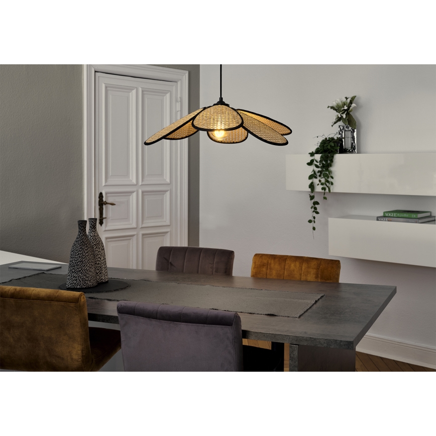 Osram - Rattanpendel på ledning DECOR RATTAN 1xE27/15W/230V Ø 58 cm beige/sort