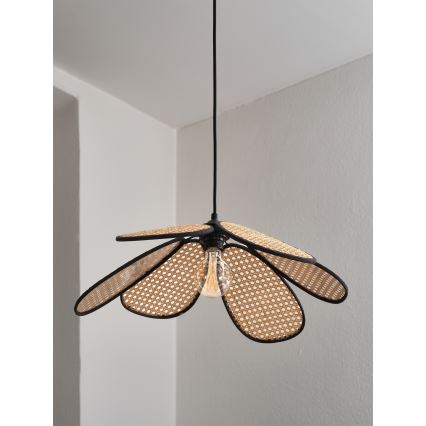 Osram - Rattanpendel på ledning DECOR RATTAN 1xE27/15W/230V Ø 58 cm beige/sort