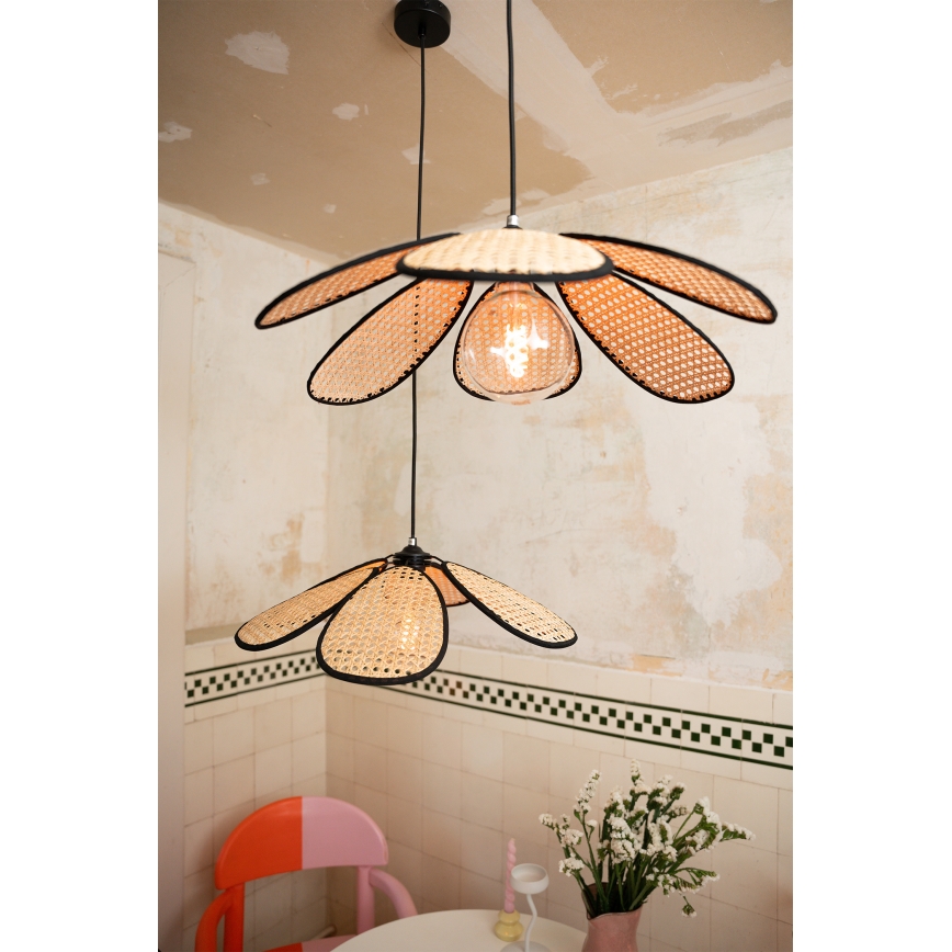 Osram - Rattanpendel på ledning DECOR RATTAN 1xE27/15W/230V Ø 58 cm beige/sort