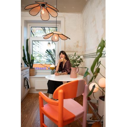 Osram - Rattanpendel på ledning DECOR RATTAN 1xE27/15W/230V Ø 58 cm beige/sort