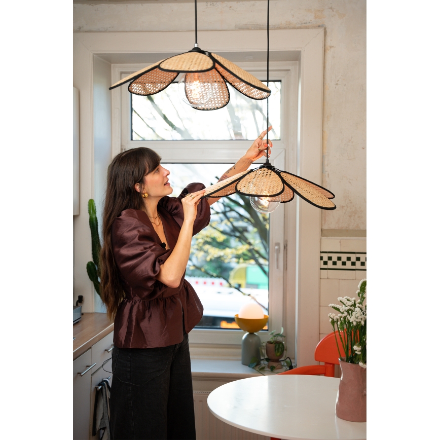 Osram - Rattanpendel på ledning DECOR RATTAN 1xE27/15W/230V Ø 58 cm beige/sort