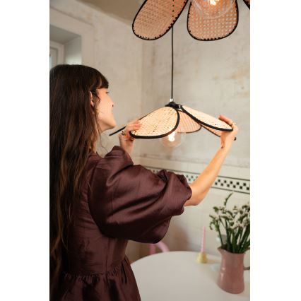 Osram - Rattanpendel på ledning DECOR RATTAN 1xE27/15W/230V Ø 58 cm beige/sort
