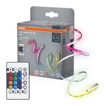 Osram - RGB LED, dæmpbart bånd til TV FLEX AUDIO 2m LED/3,6W/5V + fjernbetjening