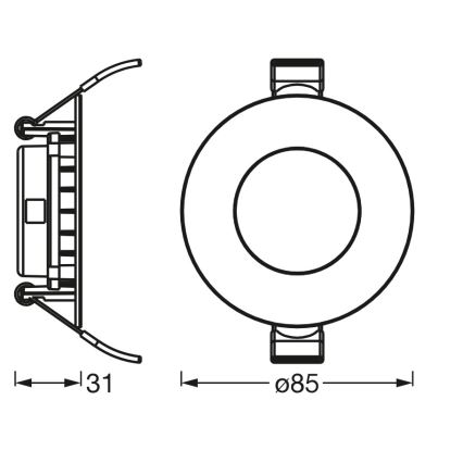 Osram - SLIM indbygningsspot LED/4,5W/230V 3000K
