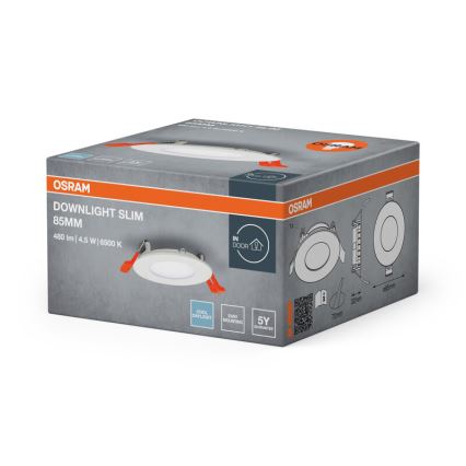 Osram - SLIM indbygningsspot LED/4,5W/230V 6500K