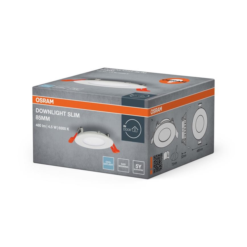 Osram - SLIM indbygningsspot LED/4,5W/230V 6500K